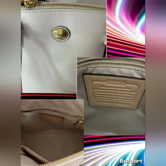 Coach Cream Leather Shoulder Bag - Picture 3 of 3
